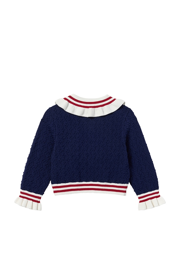 view 2 of 2 Kids Textured Knit Cardigan in Navy