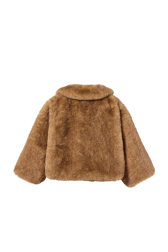view 2 of 2 Kids Faux Fur Jacket in Brown