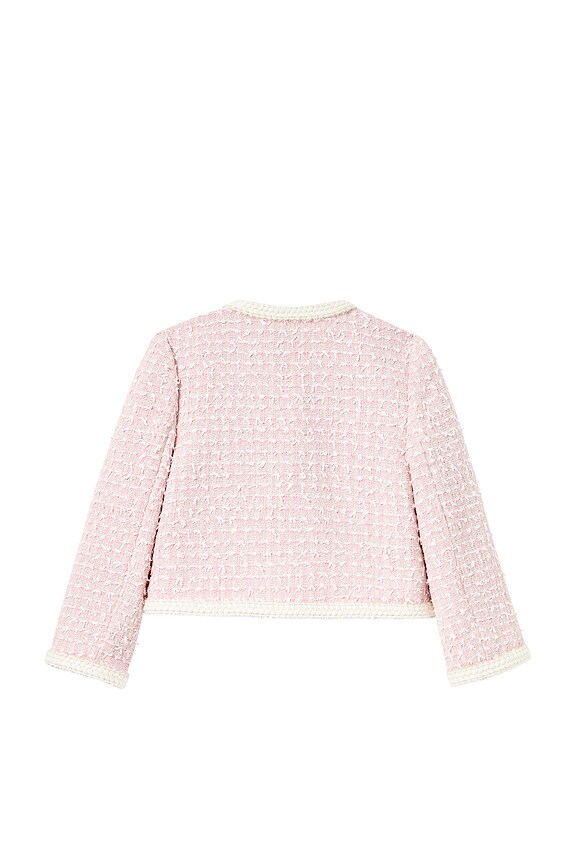 view 2 of 3 Kids Bow Boucle Jacket in Pink
