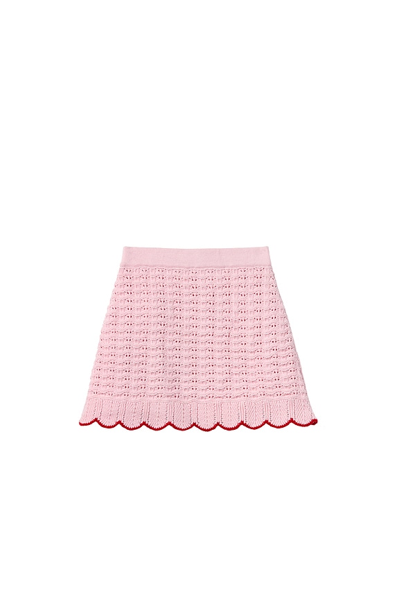 view 2 of 2 Kids Textured Knit Heart Detail Skirt in Pink