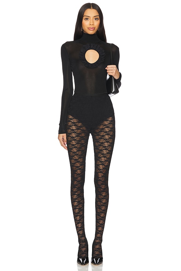 view 2 of 2 레이스 스타킹 in Black