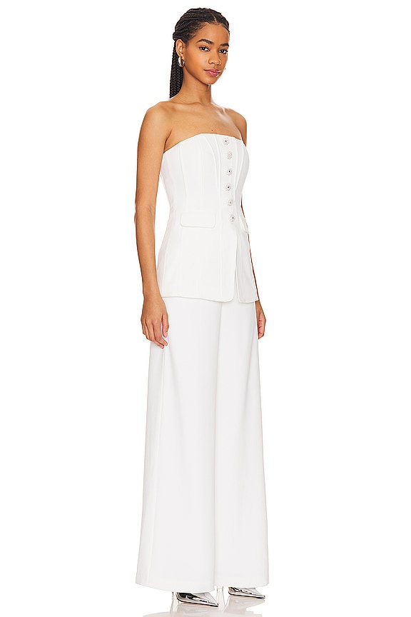 view 2 of 4 White Bandeau Crepe Jumpsuit in White