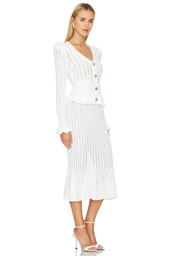 view 2 of 4 ROBE MI-LONGUE PEPLUM in White