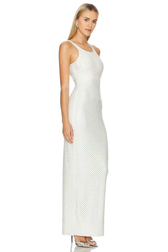 view 2 of 4 Mesh Rhinestone Maxi Dress in Cream
