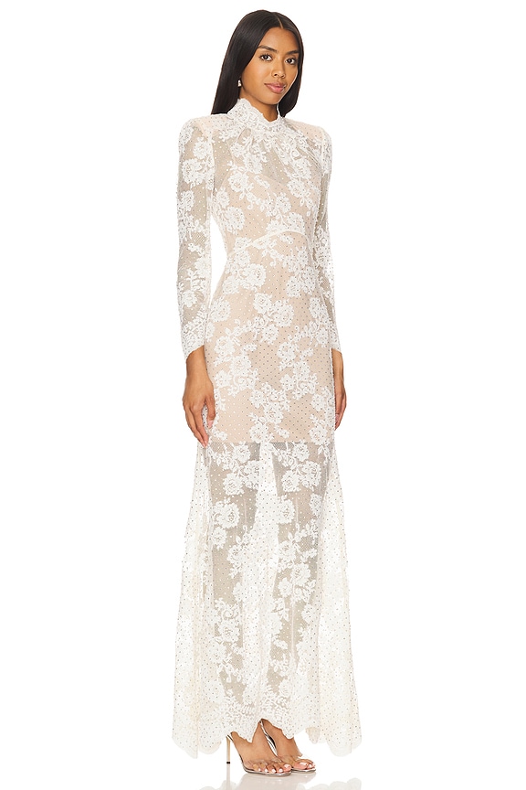 view 2 of 4 АЖУРНОЕ МАКСИ ПЛАТЬЕ RHINESTONE in White