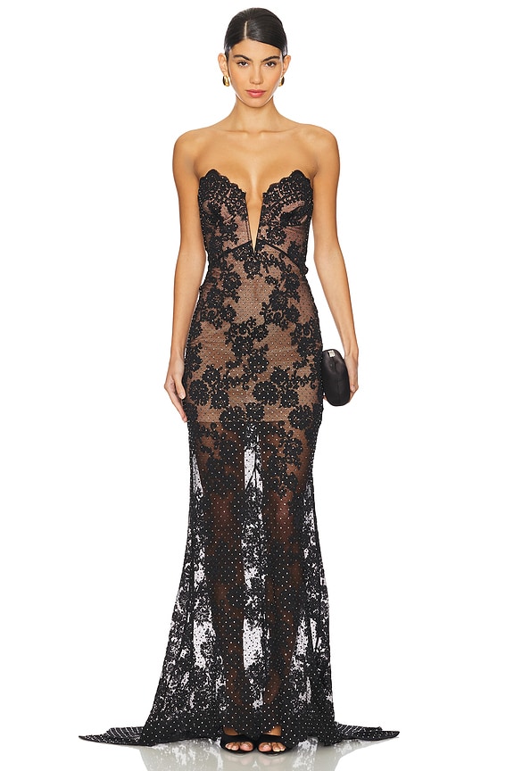 view 1 of 4 Rhinestone Maxi Dress in Black