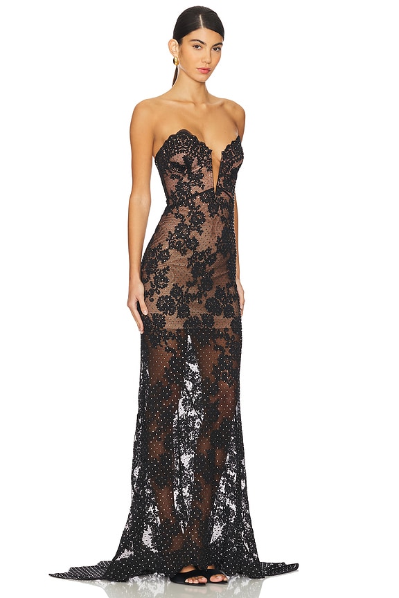 view 2 of 4 Rhinestone Maxi Dress in Black