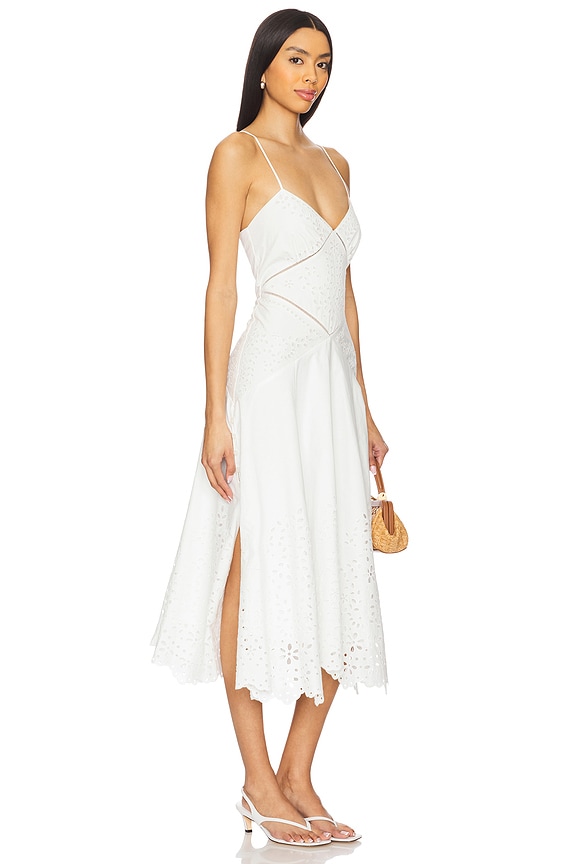 view 2 of 4 Cotton Embroidered Midi Dress in Cream