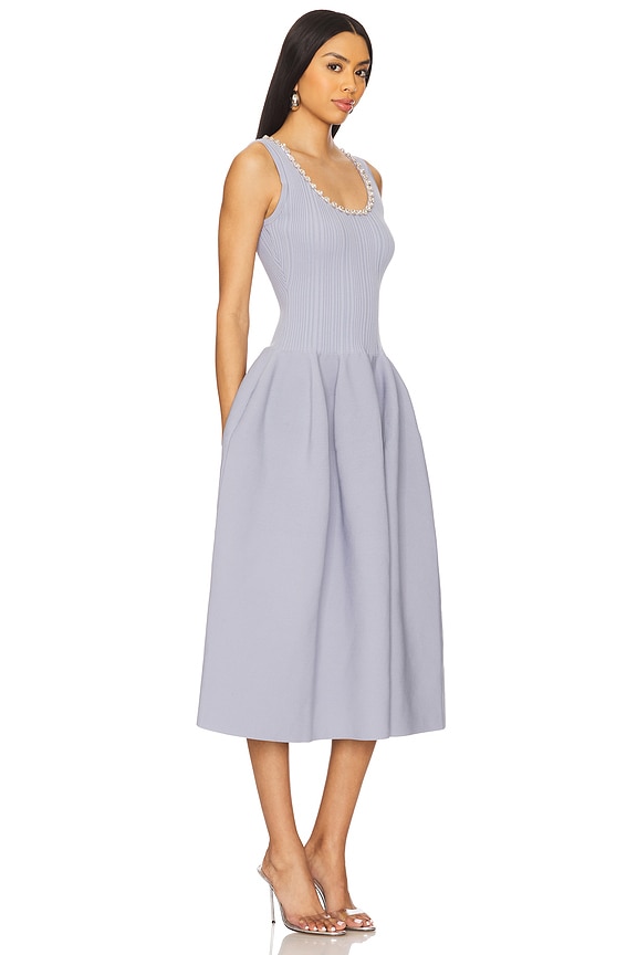 view 2 of 4 Ribbed Knit Diamante Midi Dress in Blue