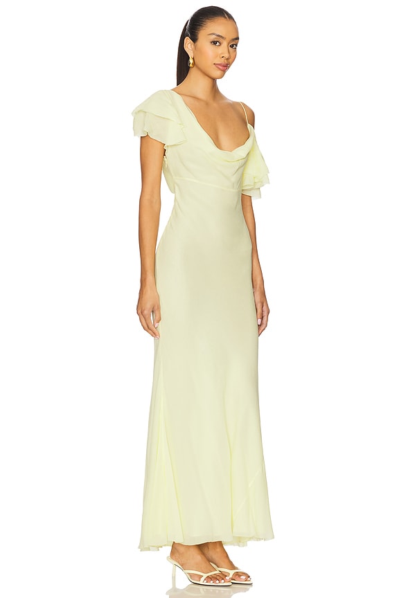 view 2 of 4 Georgette Frill Maxi Dress in Yellow