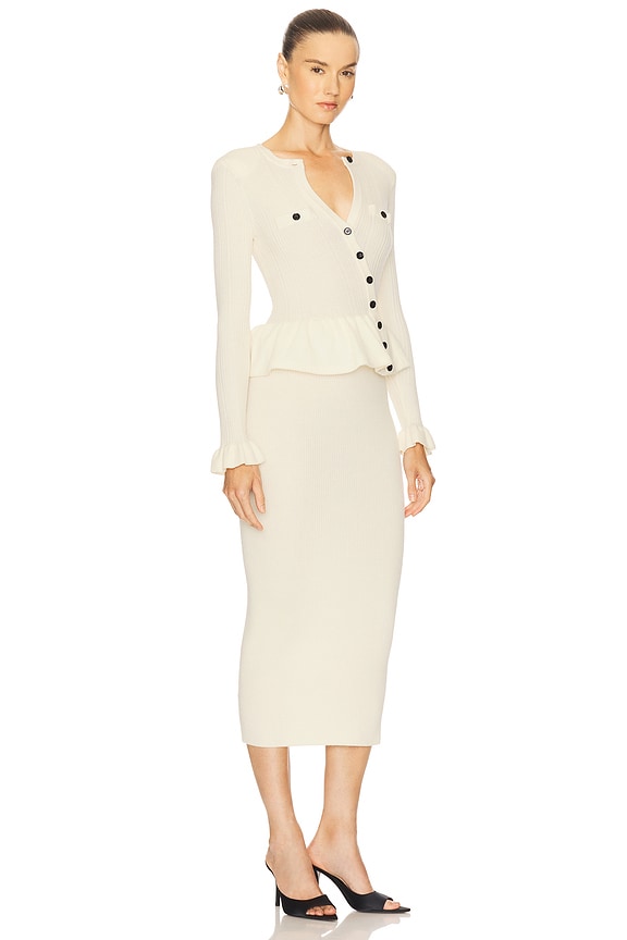 view 2 of 4 Asymmetric Knit Midi Dress in Cream