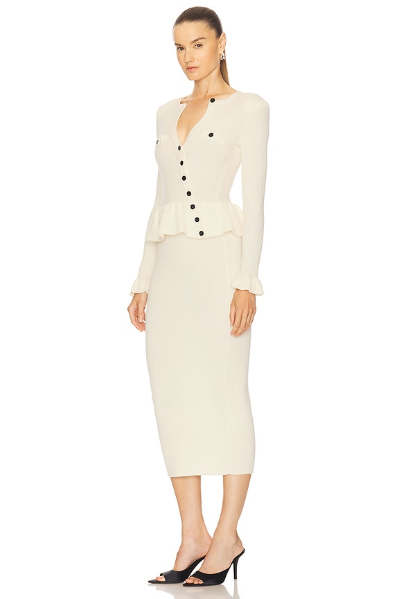 Asymmetric Knit Midi Dress - angle 1