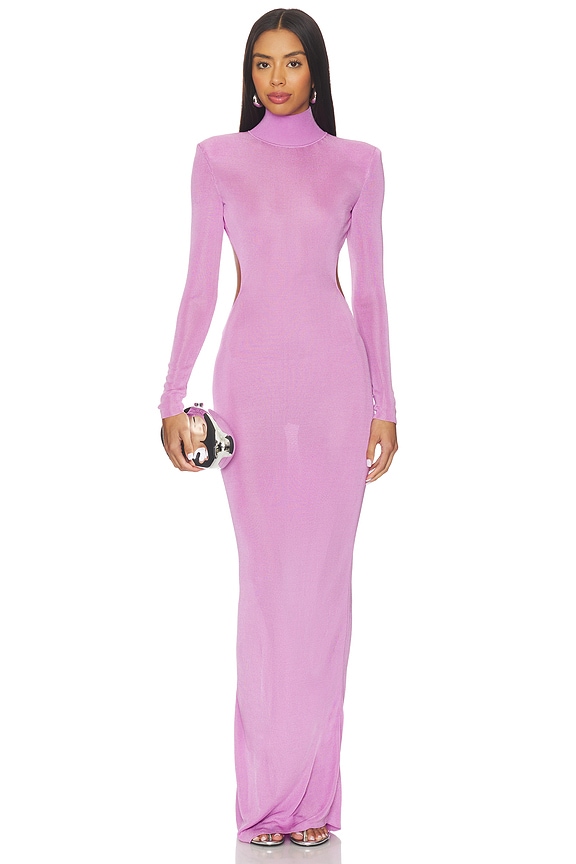 view 2 of 4 Pink Viscose Knit Maxi Dress in Pink