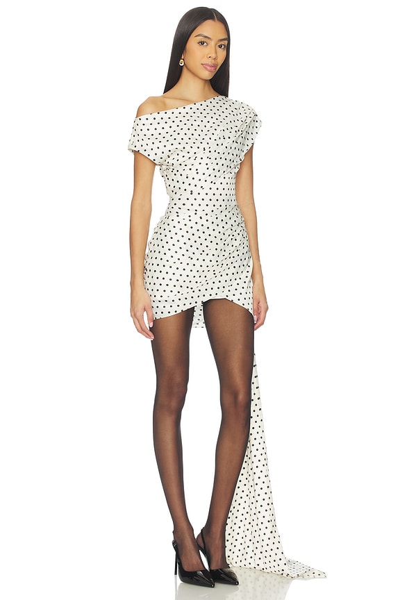 view 2 of 4 Satin Tie Side Mini Dress in Cream