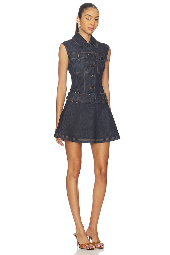 view 2 of 3 Denim Mini Dress in Blue