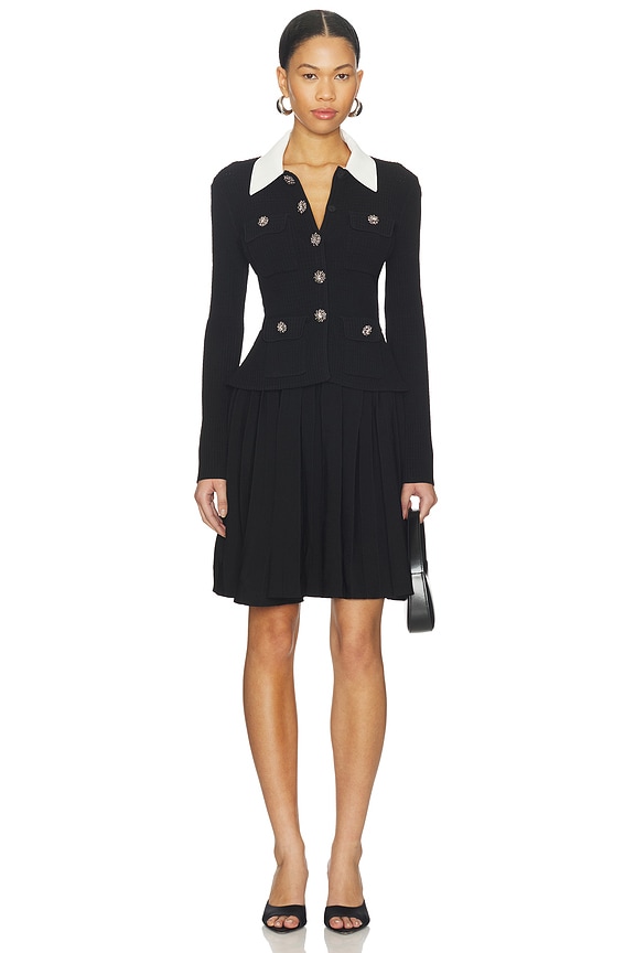 view 1 of 4 Tailored Knit Mini Dress in Black