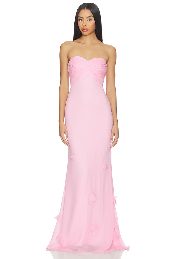 view 2 of 5 Pink Georgette Scarf Maxi Dress in Pink