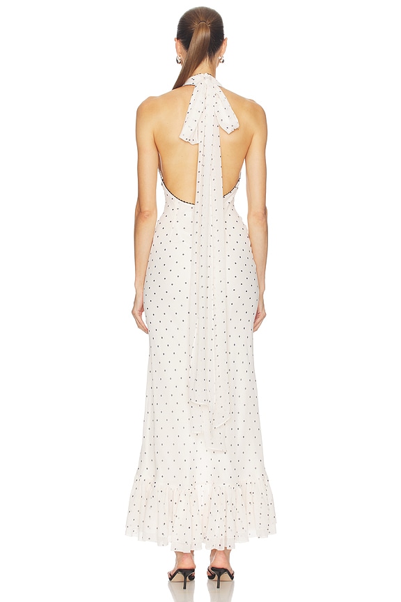 Polka Dot Halter Neck Midi Dress