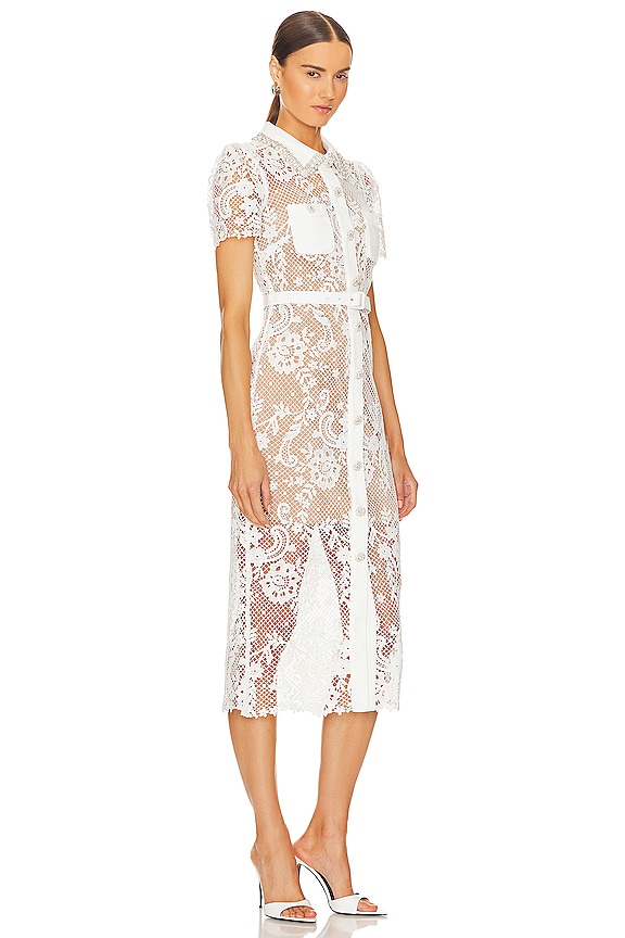 view 2 of 4 Button Front Midi Dress in White