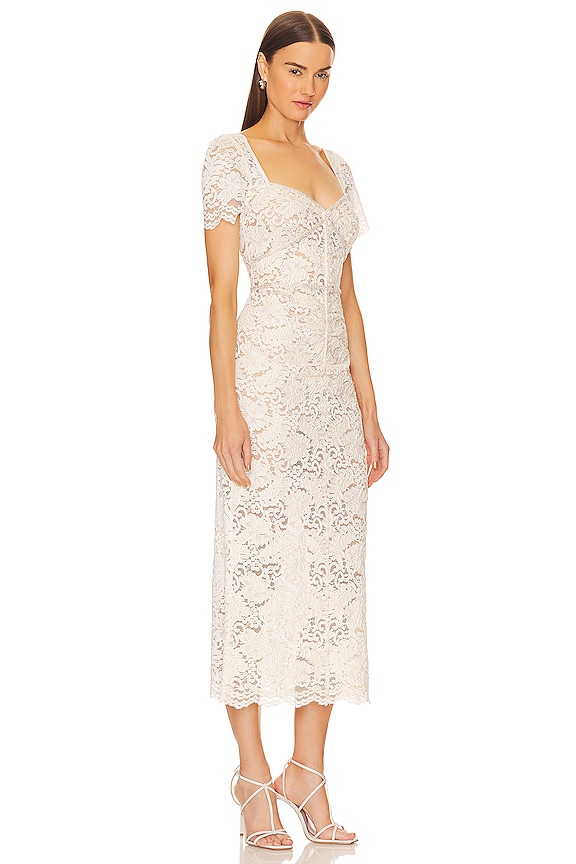 view 2 of 4 VESTIDO MIDI ENCAJE in Cream