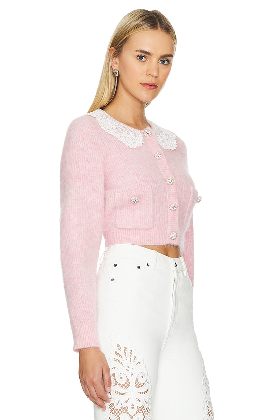 view 2 of 5 Fluffy Knit Cardigan in Pink