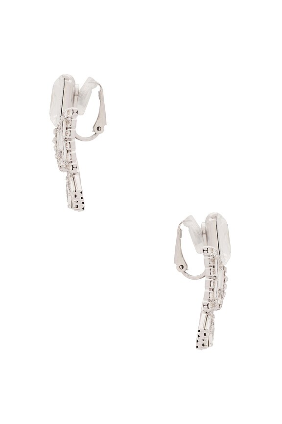 view 2 of 2 PENDIENTES DE LAZO DE CRISTAL SMALL in Silver