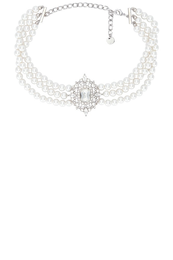 view 1 of 3 Crystal Pearl Choker in Pearl