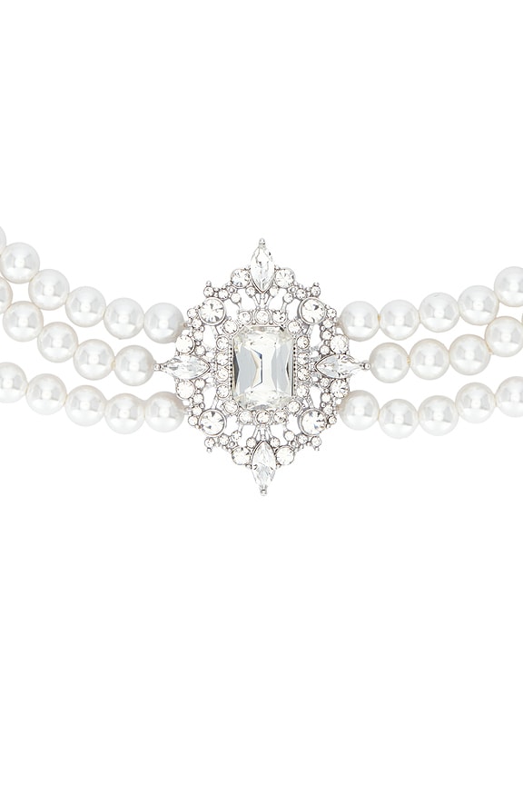 view 2 of 3 Crystal Pearl Choker in Pearl