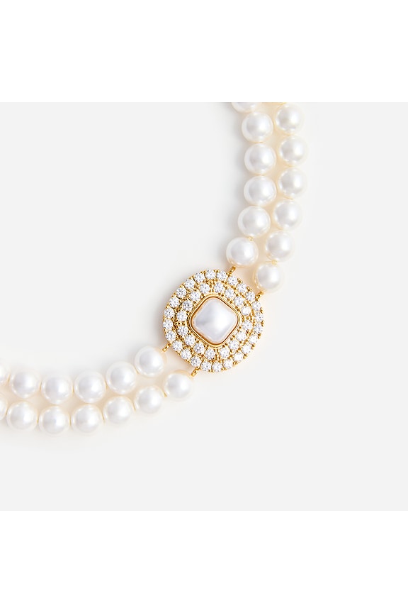 view 2 of 4 COLLIER RAS DU COU GOLD CRYSTAL PEARL CHOKER in Gold