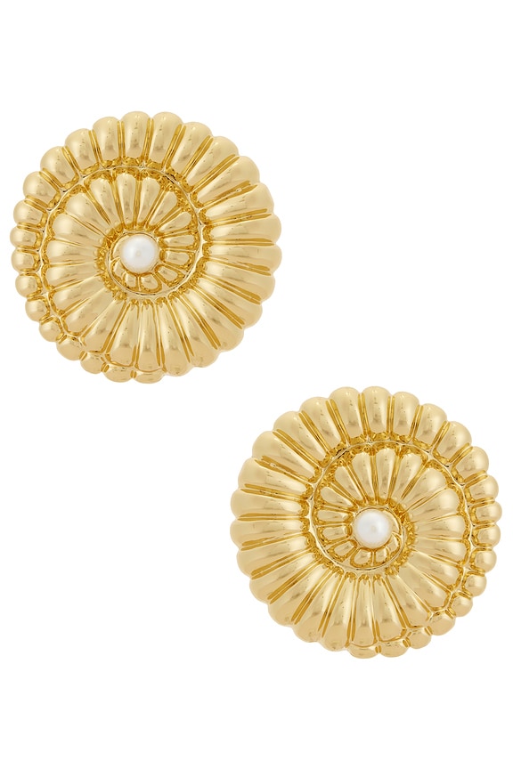 view 1 of 2 Gold Pearl Shell Earrings in Gold