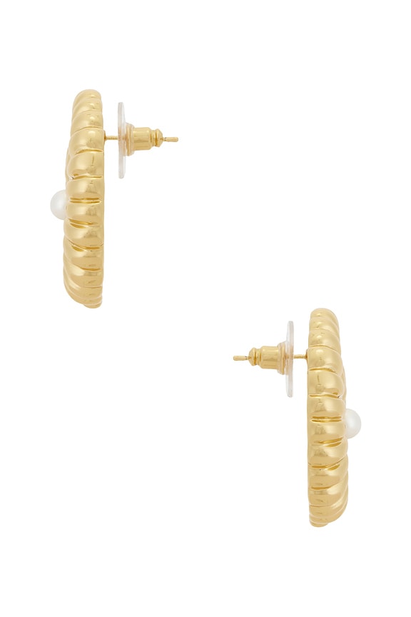view 2 of 2 Gold Pearl Shell Earrings in Gold