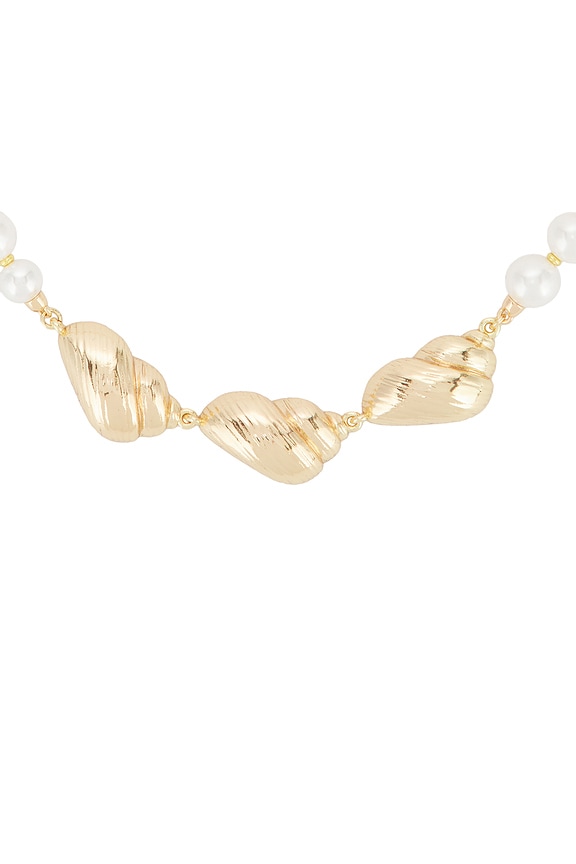view 2 of 3 Gold Shell And Pearl Necklace in Gold