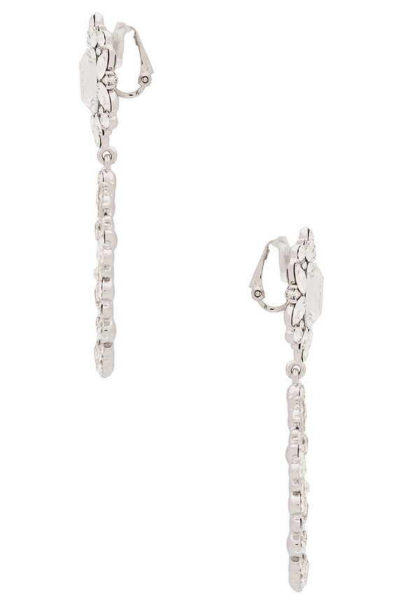 view 2 of 2 Crystal Hoop Earrings in Silver