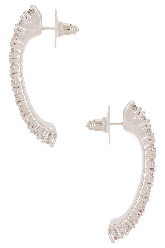 view 2 of 2 Crystal Chainmail Earrings in Silver