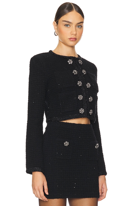 view 2 of 5 Textured Knit Jacket in Black