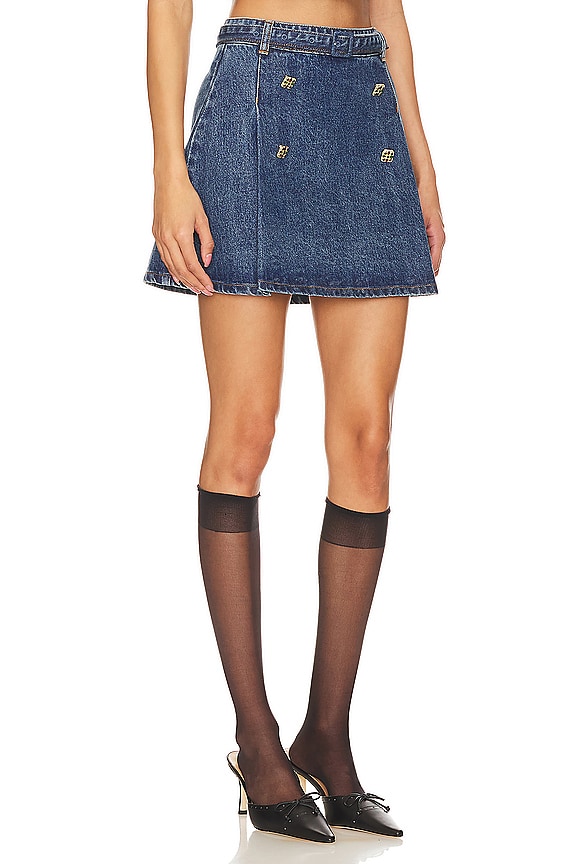 view 2 of 5 Denim Mini Skirt in Mid Blue