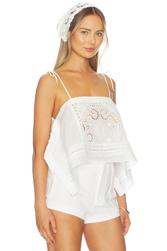 view 2 of 5 White Embroidered Top in White