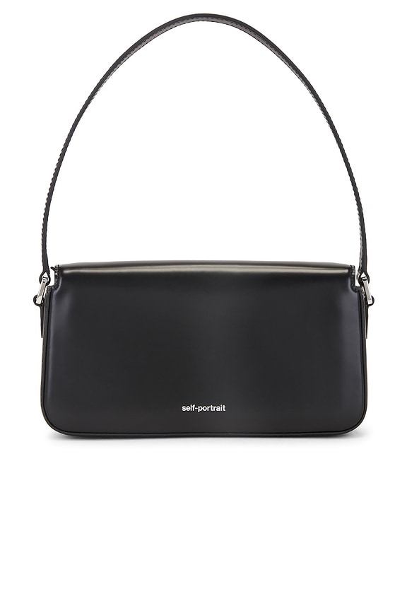 view 2 of 5 Leather Baguette Bag in Black