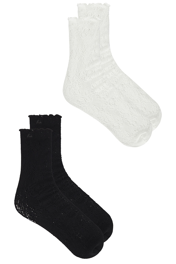 view 2 of 3 CHAUSSETTES JULES in Black & Ivory