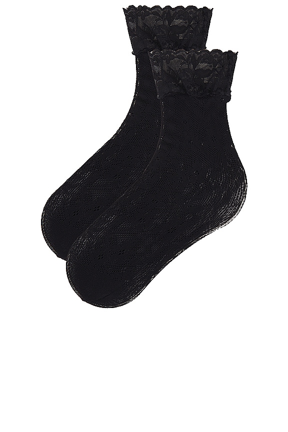 view 2 of 2 НОСКИ FLORAL FISHNET in Black