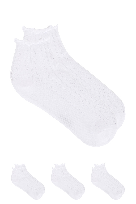 view 1 of 2 CHAUSSETTES POINTELLE in White