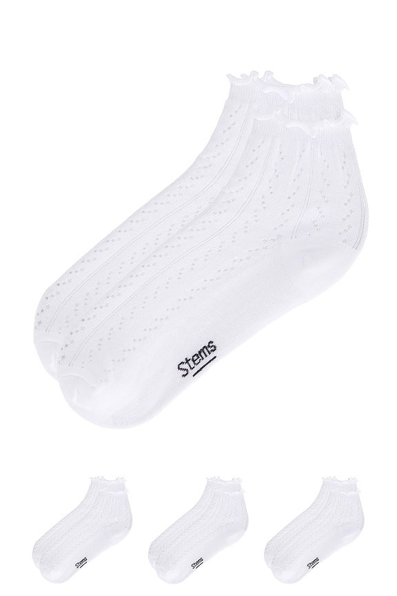 view 2 of 2 CHAUSSETTES POINTELLE in White
