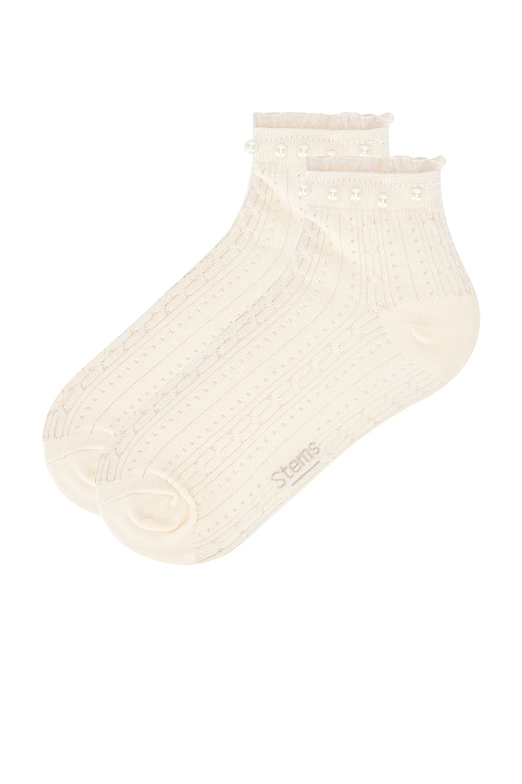 view 2 of 2 CHAUSSETTES BASSES PEARL in Ivory