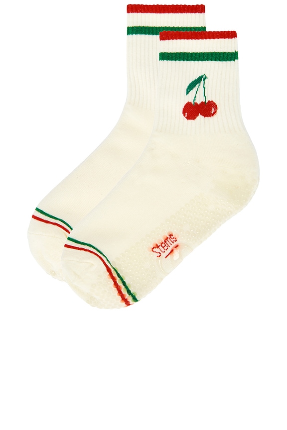 view 2 of 2 CHAUSSETTES CHERRY in Ivory