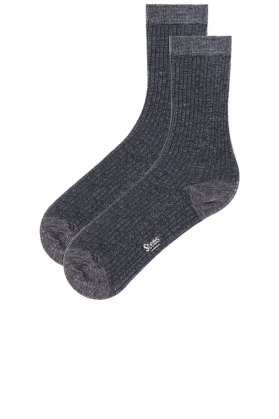 view 2 of 2 Eco-conscious Cashmere Crew Socks in Grey