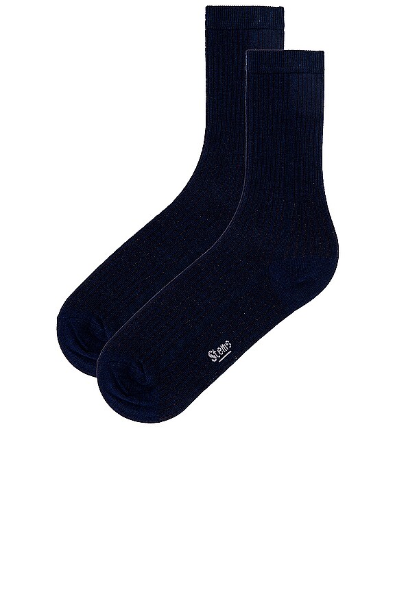 view 2 of 2 Eco-conscious Cashmere Crew Socks in Navy
