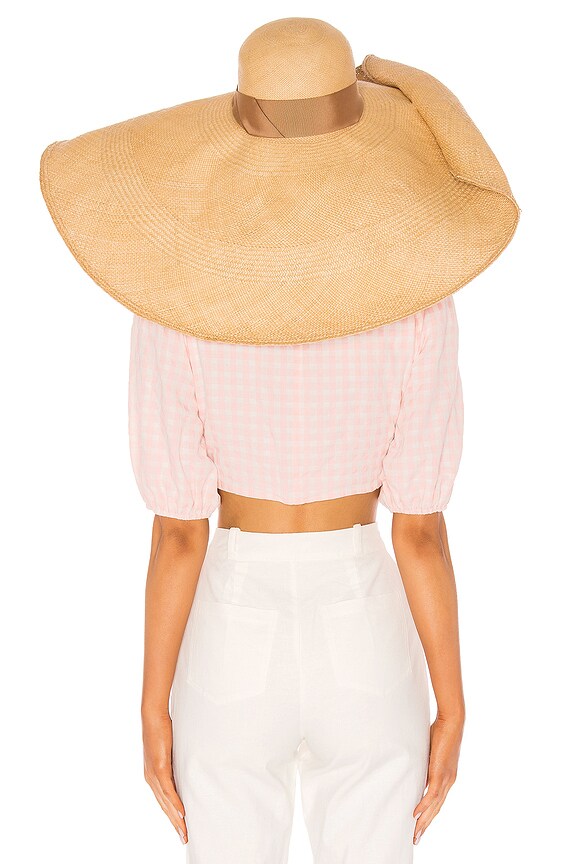 view 2 of 4 Long Brim Glamour Hat in Beige & Sable