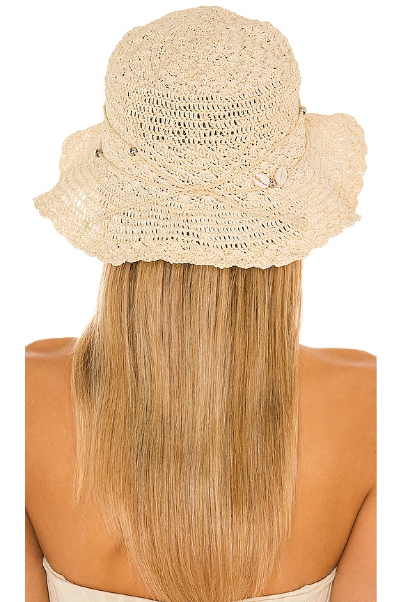 view 2 of 3 Seashells Crochet Hippie Hat in Natural