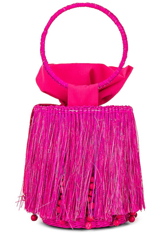 view 2 of 4 BOLSA MINI BUCKET FRAYED in Fuxia