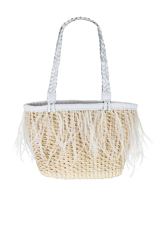 view 2 of 4 BOLSO TIPO CESTA MINI FEATHERS in Natural & White